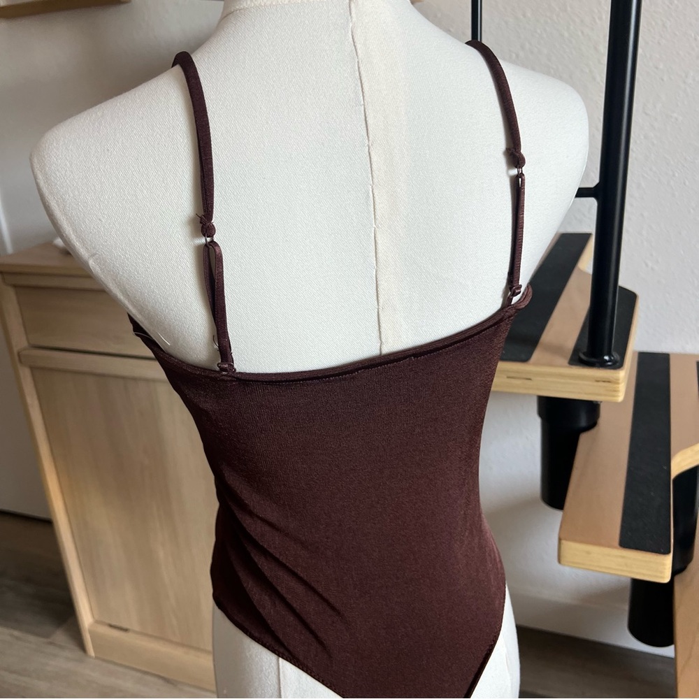 Free People Brown Cowl Neck Bodysuit - Picture 3 of 7